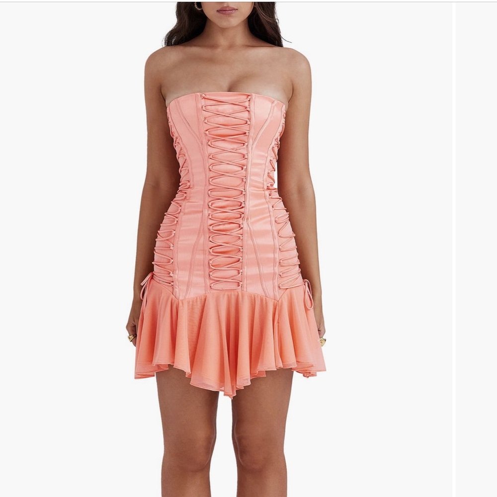 NWOT House of CB Sirena Satin Mini Dress